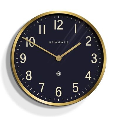 Reloj de pared - Clásico y moderno - Negro y latón - Mr Edwards - Newgate