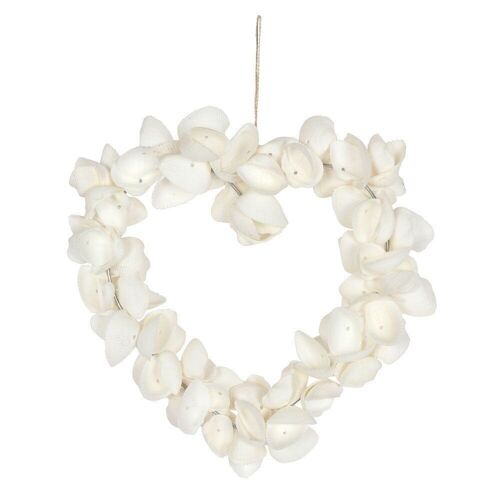 6 Inch Clamshell Hanging Heart Decoration