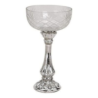 Bowl made of silver glass, clear (W / H / D) 16x30x16cm