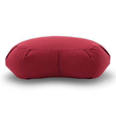 Crescent coussin yoga coeur 14cm, bordeaux