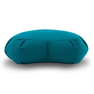 Crescent coussin yoga coeur 14cm, turquoise