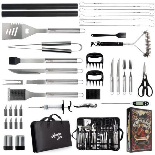 40-Piece Luxury BBQ Grill Accessories Set in Stainless Steel
