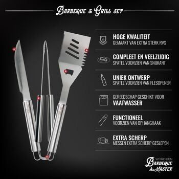 Ensemble d'accessoires de barbecue de luxe 40 pièces en acier inoxydable 5