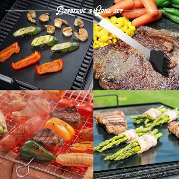 Ensemble d'accessoires de barbecue de luxe 40 pièces en acier inoxydable 9