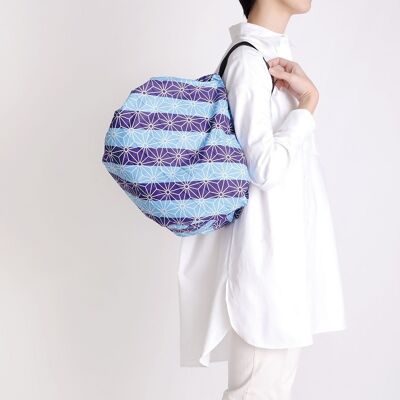 Shupatto compact foldable shopping bag Asanoha size M