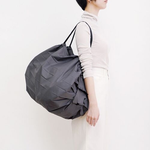 Shupatto compact foldable shopping bag size L - Charcoal (Sumi)