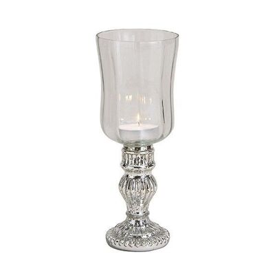 Lanterna in vetro argento (L / A / P) 9x23x9cm Ø9cm
