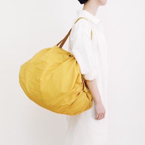 Shupatto compact foldable shopping bag size L - Mustard (Karashi)