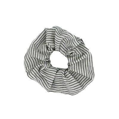 White Striped Clea Scrunchie