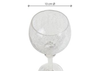 Set de lanternes calice craquelant clair 30, 35, 40cm x Ø13cm en verre, lot de 3 3