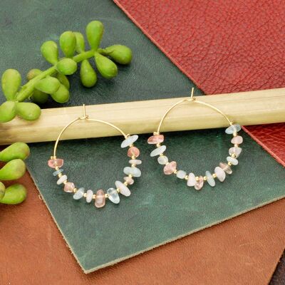 Stainless steel and natural stone jewelry set