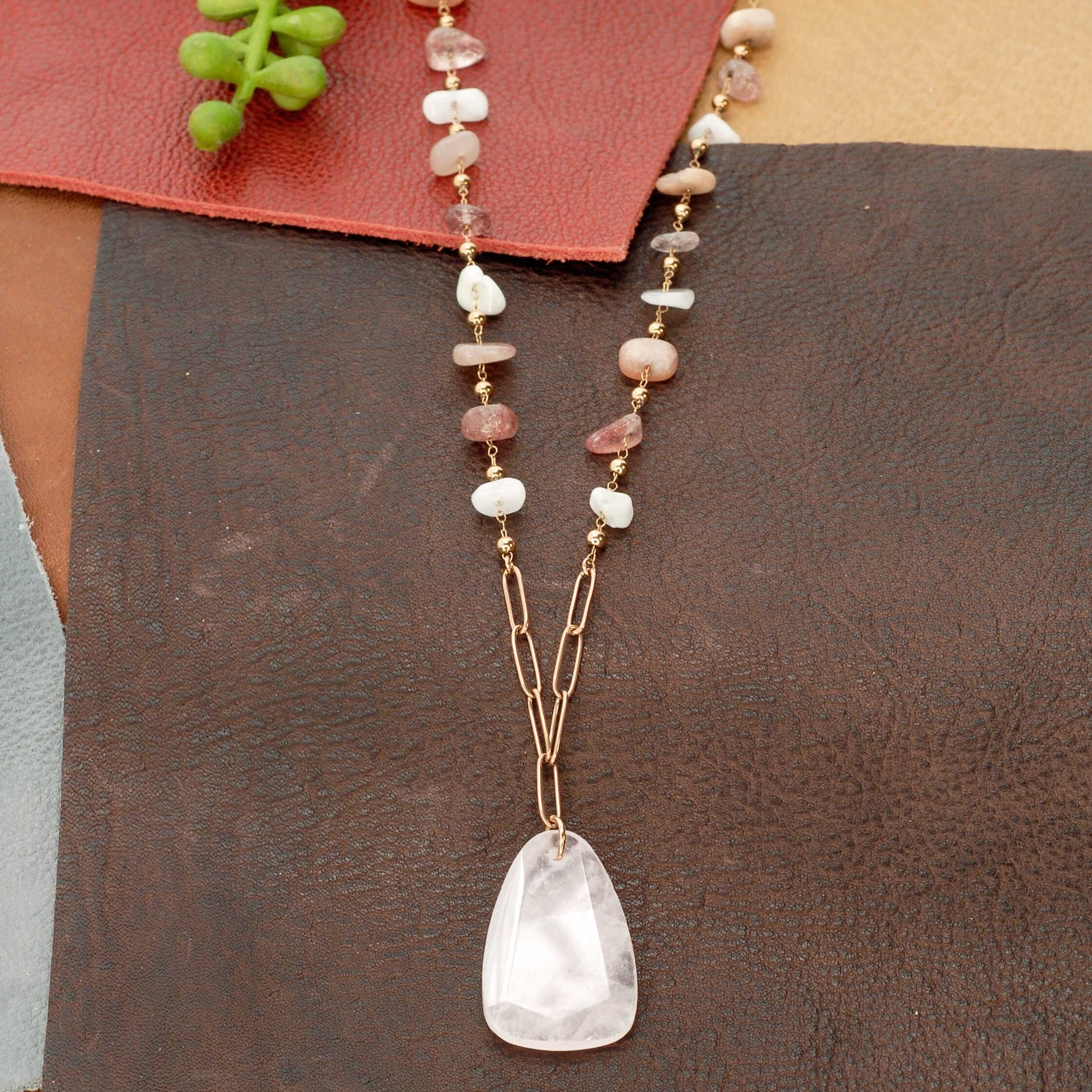 Conjunto de joyas de acero inoxidable y piedras naturales