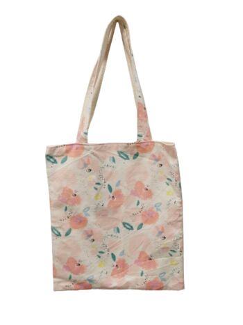 Tote Bag "Fleurs aquarelle blanc" 1