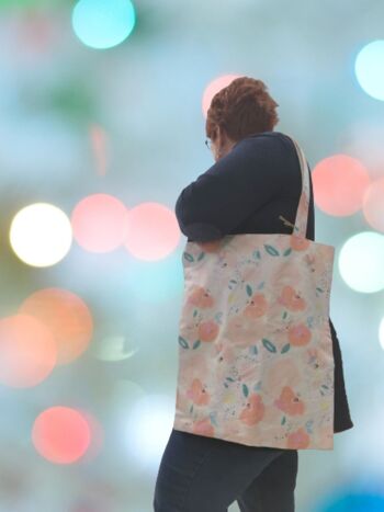 Tote Bag "Fleurs aquarelle blanc" 3