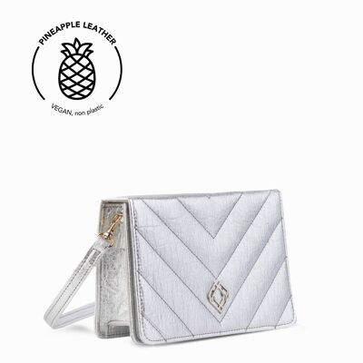 Clutch Pineapple Leather Silver
