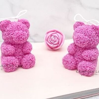 Candles Lab - Handmade soy wax Rose Bear candle