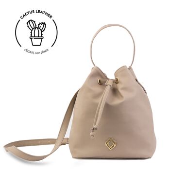 Sac Seau Cactus Cuir Beige 1