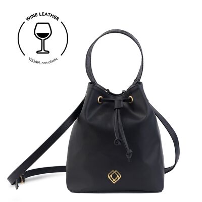 Bolso Saco Vino Piel Negro