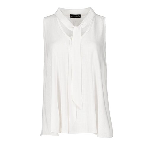 Ecru Tie Detail Sleeveless Top