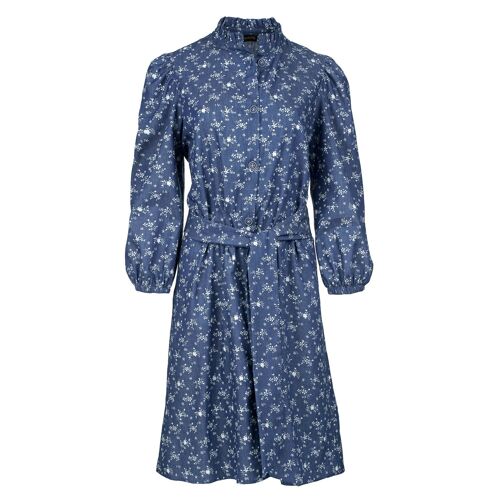 Indigo Floral Long Sleeve Dress