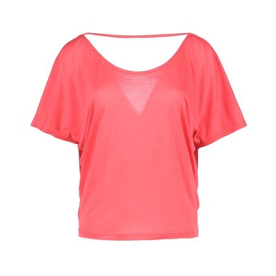 Coral Drape Back Top