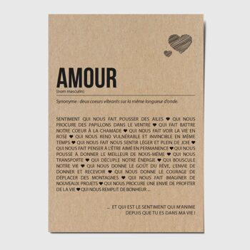 Carte postale définition Amour 1