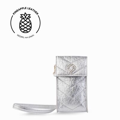 Phonebag Pineapple Leather Silver