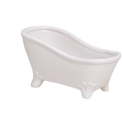 Vasca da bagno in ceramica bianca, L16 x P7 x H9 cm