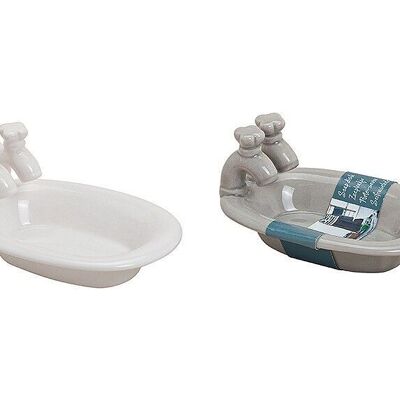 Soap dish bathtub made of ceramic, 2 assorted, W14 x D10 x H8 cm