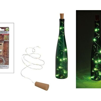 Catena luminosa LED in sughero per bottiglie di vino, 8 LED, in plastica (L/A/P) 2x4x2 cm, catena 80 cm