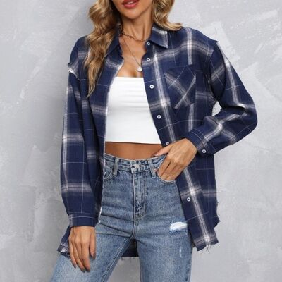 Veste Tartan Button Down - Marine