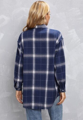 Veste Tartan Button Down - Marine 5