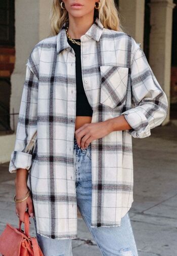 Veste Tartan Button Down - Blanc 2