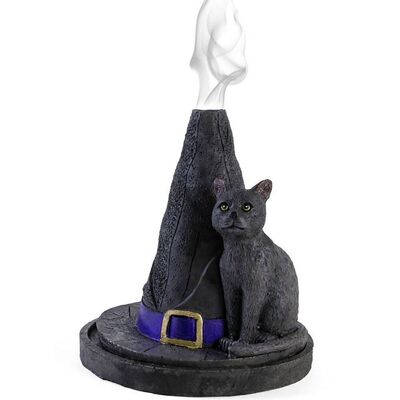 Chapeau de sorcière avec porte-cône d'encens chat