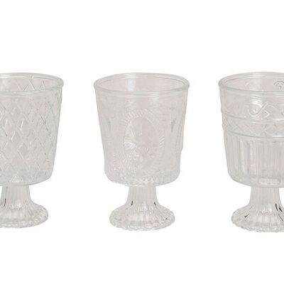 Lanterne en verre, 3 assorties, L17 x P12 cm