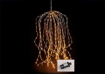 Branches lumineuses 440 LED en plastique or 120cm, pour usage intérieur, avec minuterie