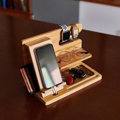 Bamblock bamboo desk organizer