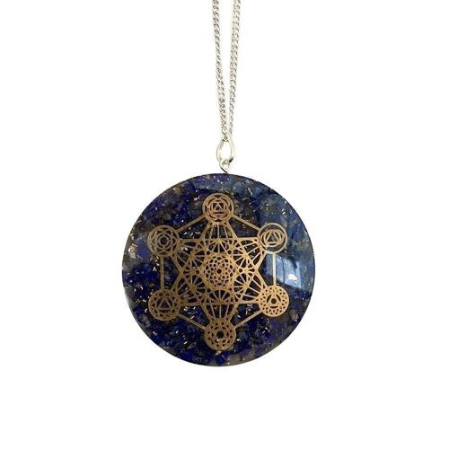 Metatron Lapis Lazuli Orgonite Reiki Pendant, 5cm