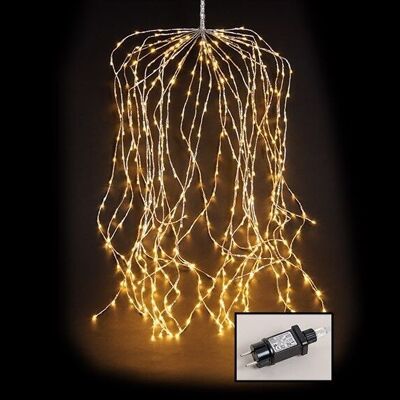 Branches lumineuses 440 LED en plastique argent 120cm, pour usage intérieur, avec minuterie