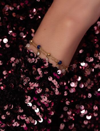 Bracelet Edelina - Agate rose 2