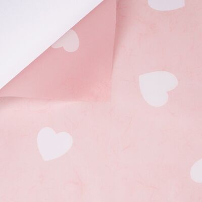 Heart pattern matte foil roll - Pink