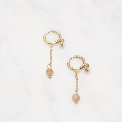 Edelina Earrings - Pink Agate