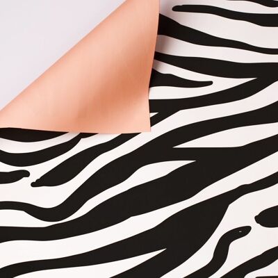 Zebra striped foil sheet - Salmon