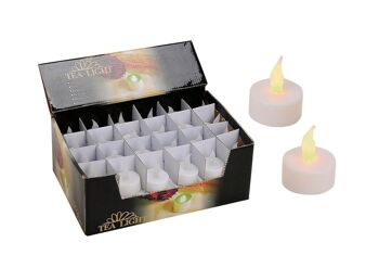 Bougies chauffe-plat LED, blanches, 48 ​​pièces, Ø 4x5 cm