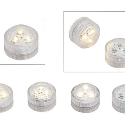 Candelitas con 3 LED blanco cálido, A2 x P3 cm