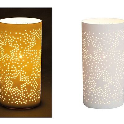 Lampe de table étoile blanche en porcelaine (L / H / P) 10x20x10 cm