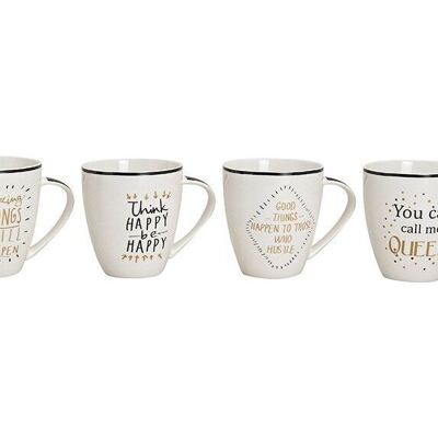 Jumbo mug sayings made of porcelain, assorted 4, 11 cm, 400 ml