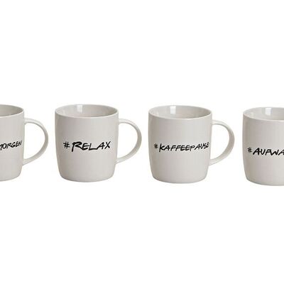 Mug sayings made of porcelain, 4 assorted, 9 cm 300ml