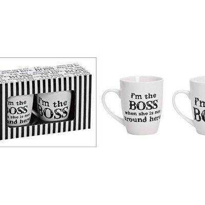 Mug set Boss made of porcelain, 2-part, 11x10x8cm, 250ml