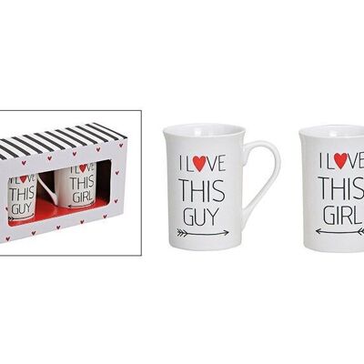 Porcelain mug set Girl / Guy, 2-part, 10 cm